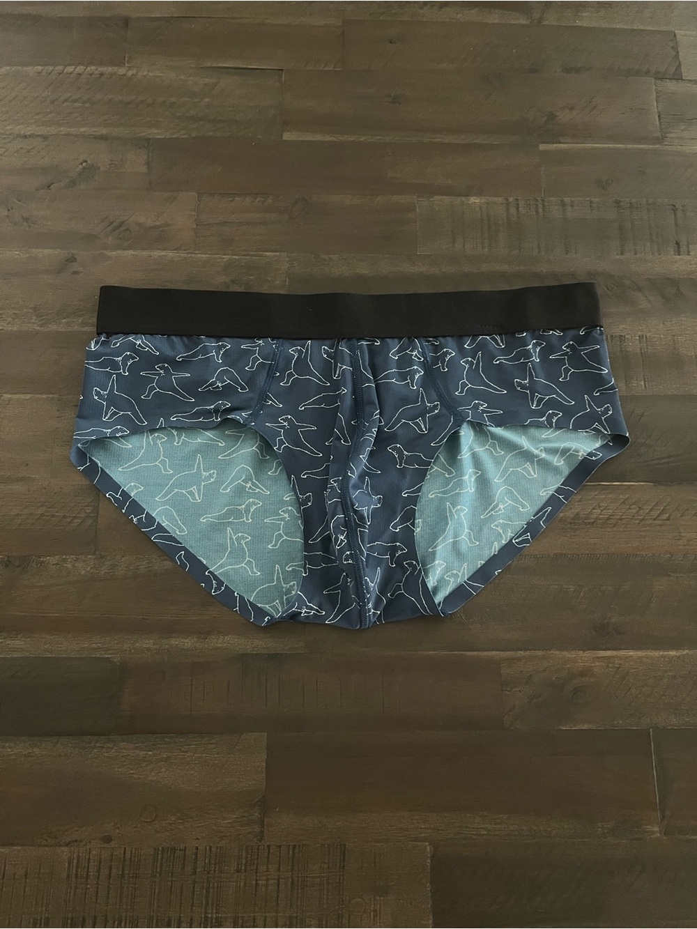 MENS MEUNDIES SHARK BLUE BRIEFS